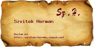 Szvitek Herman névjegykártya